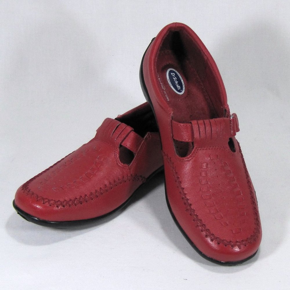 Dr. Scholls Red Leather Comfort Loafers Sz: 5.5M